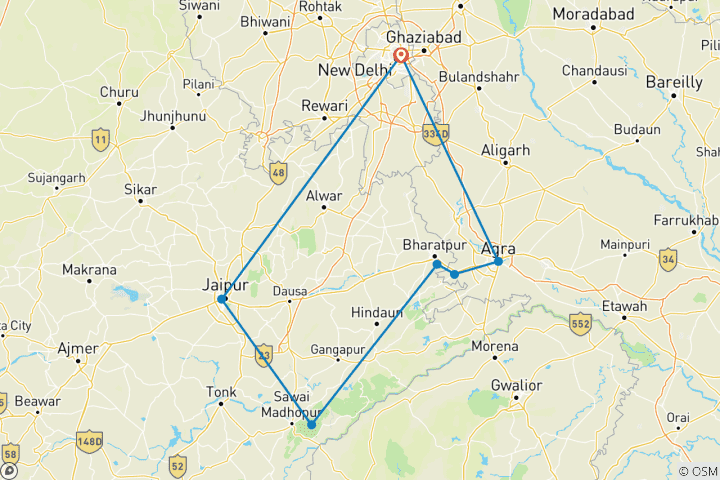 Map of Flights of Discovery: Tiger Trails in the Golden Triangle