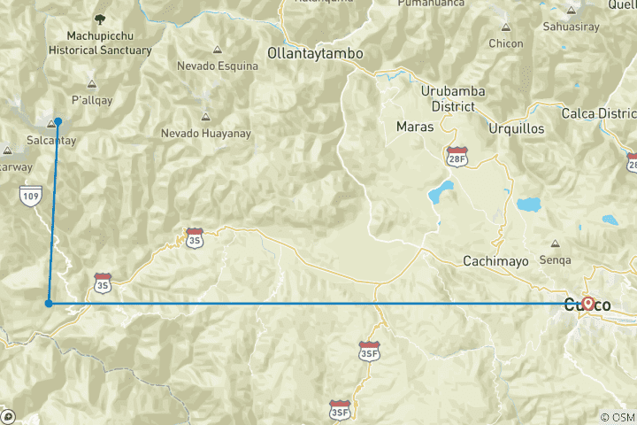 Carte du circuit Lac Humantay - Service privé - 2 jours