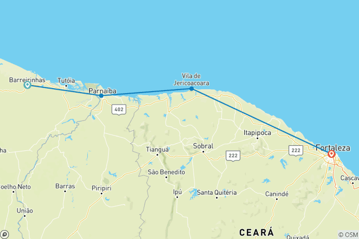 Carte du circuit Route de l'émotion - De São Luis à Fortaleza - 7 jours