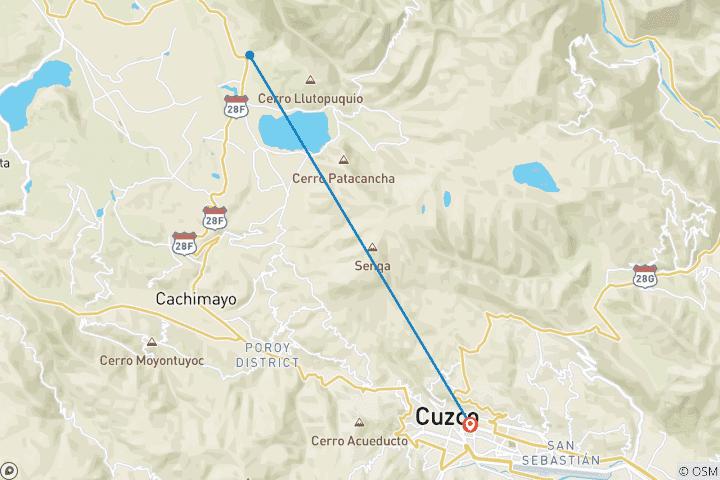 Mapa de Circuito de Medio día - aventura en tirolina y Chinchero