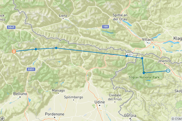 Carte du circuit Tour De Alps | Vélo de montagne alpin exclusif