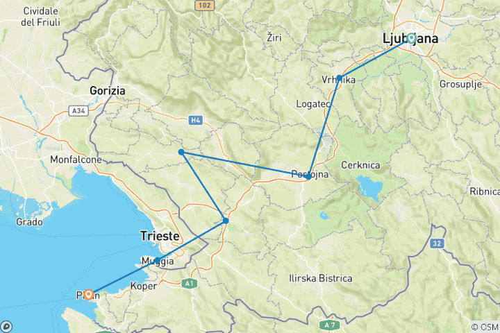 Carte du circuit Tour de Slovénie en émeraude