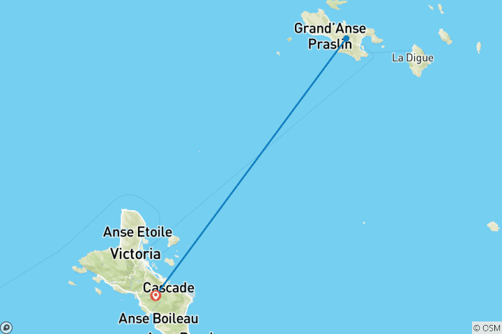 Carte du circuit Expérience Seychelles 4J/3N