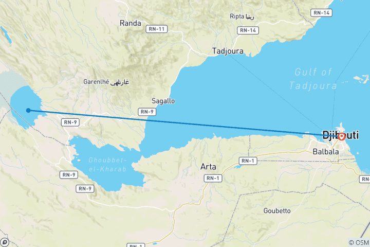 Map of 5 Days/ 4 Nights Best of Djibouti Highlights (Comfort Plus)