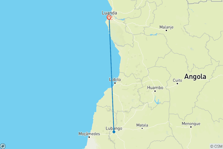 Map of Lubango Express 4D / 3N