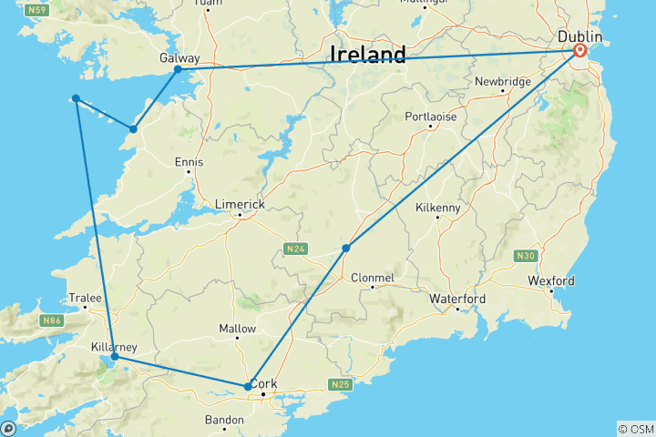 Carte du circuit Le meilleur de l'Ouest