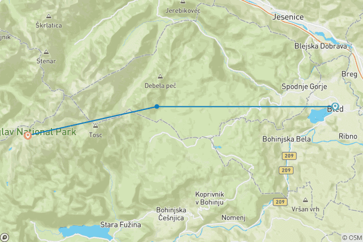 Map of Slovenia Julian Alps Peak Walk