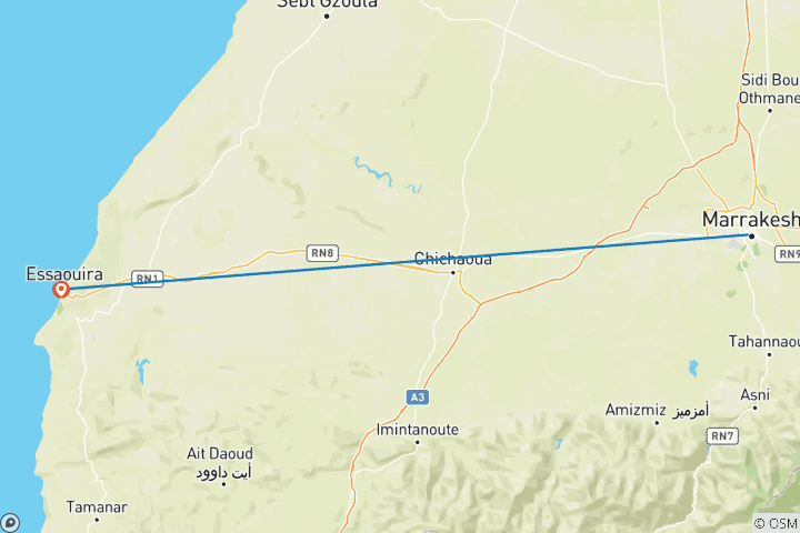 Carte du circuit Excursion d'une journée de Marrakech à Essaouira - 1 jour