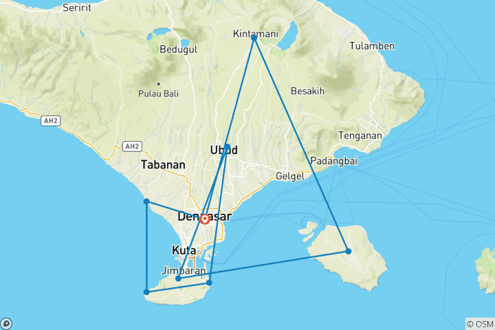 Map of 7 Days Explore Bali - Nusa Penida and Spa Treatment