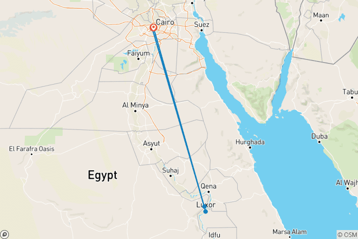 Karte von Wunderbares Ägypten, Kairo & Luxor (im Schlafwagen) 5 Tage