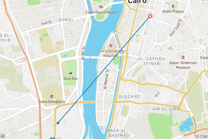 Map of Cairo Short Vacations 3 Days Guided Tour