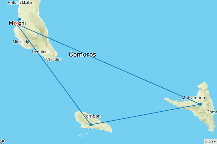 Carte du circuit Comores Aventure Tout Compris 8J/ 7N - Confort