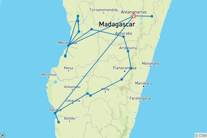 Carte du circuit Détails Madagascar (Confort) 15 jours