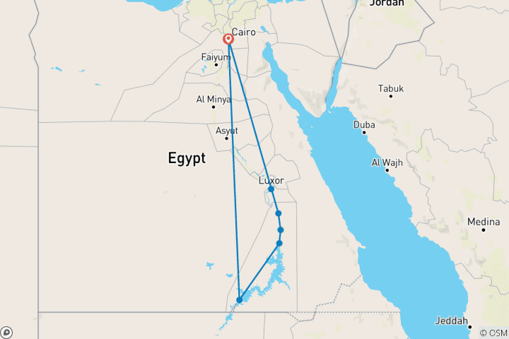 Carte du circuit Circuit classique sur mesure en Égypte, guide et chauffeur privés - 9 jours