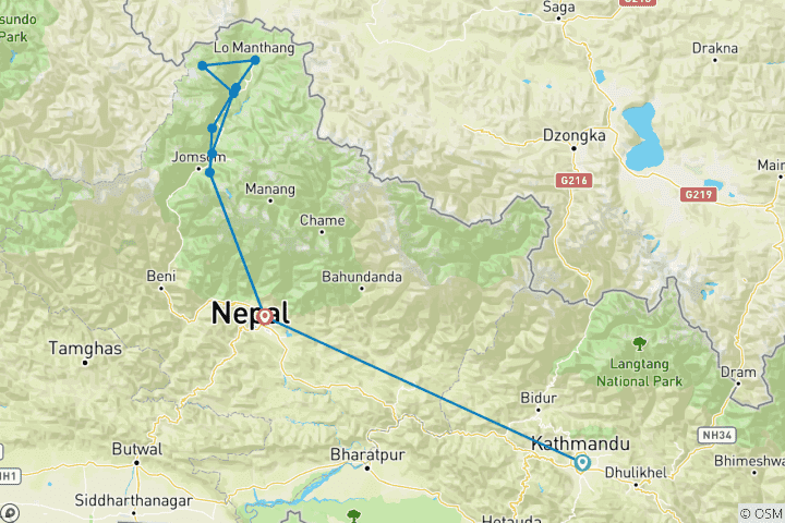 Carte du circuit Trek du festival de Tiji 2026