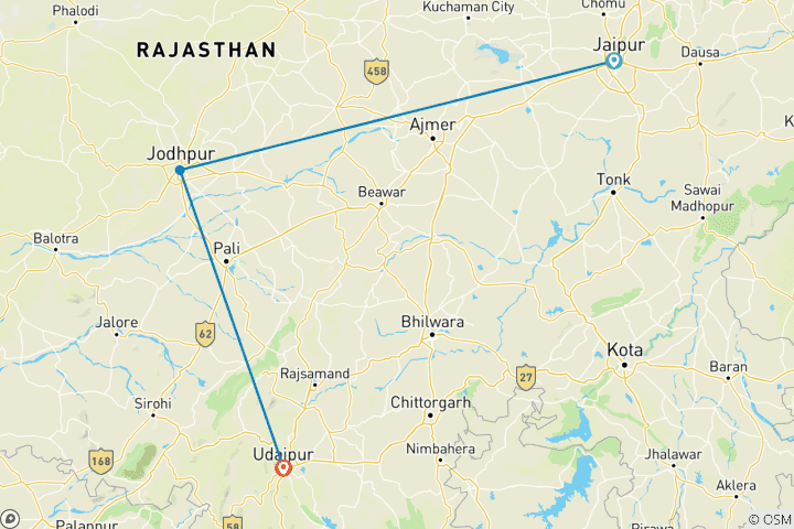 Carte du circuit Rangilo Rajasthan