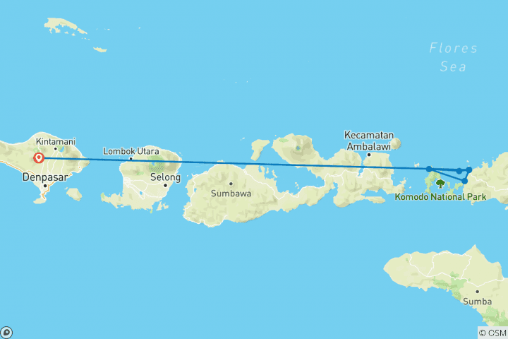 Map of 6 Day Komodo Kayak Insight