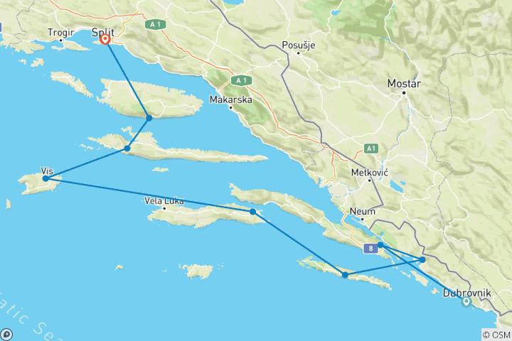 Map of Pearls of the Adriatic North (Main Deck, 9 Days)