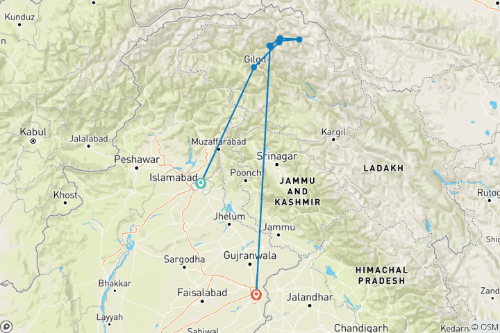 Map of Pakistan Expedition