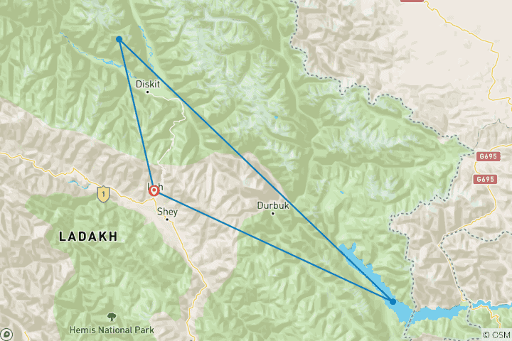 Map of In The Land Of Lama - The Great Ladakh Tour