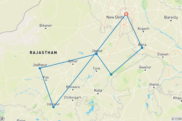 Carte du circuit Circuit de luxe du festival indien de Diwali - 2023