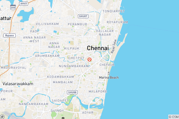 Carte du circuit Temples et textiles : Excursion culturelle d'une journée à Kanchipuram au départ de Chennai