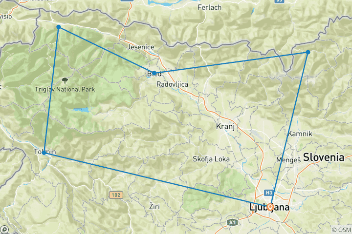 Carte du circuit Chevauchée des champions de Slovénie