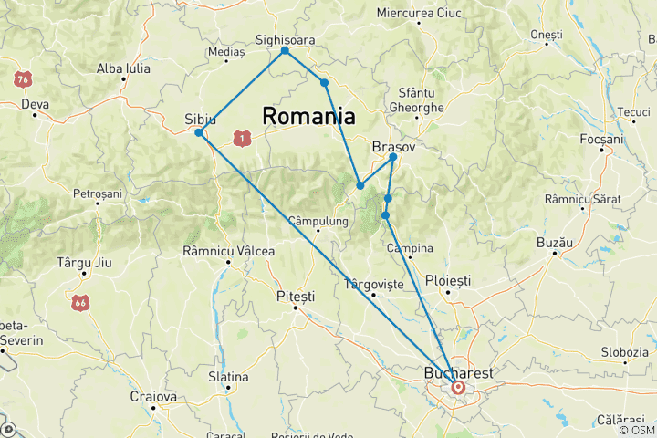 Carte du circuit Les marchés de Noël de Roumanie