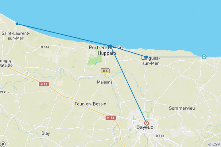 Carte du circuit Marche côtière en Normandie