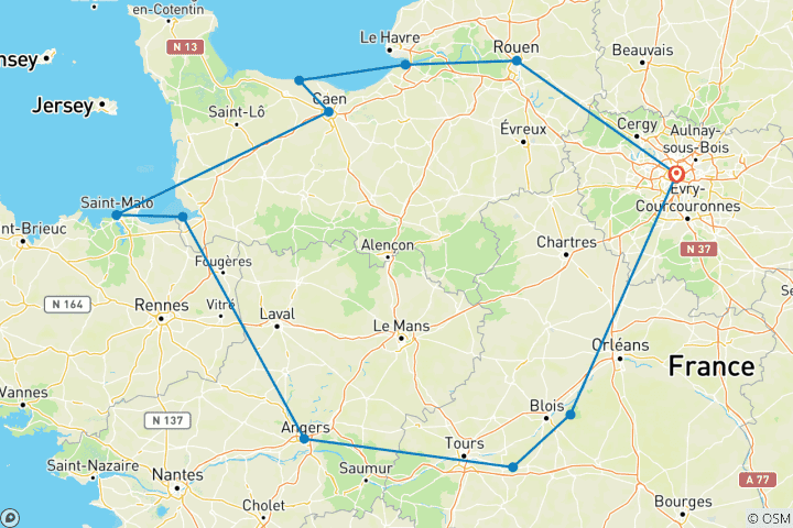 Map of Best of France Tour