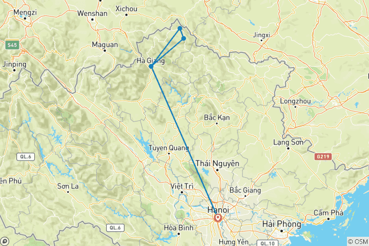 Carte du circuit Découvrez Hagiang 4 jours 3 nuits