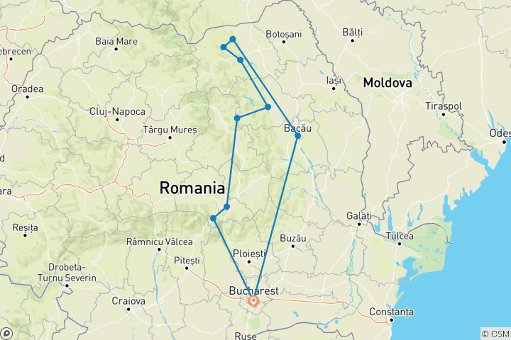 Map of Bucovina & Transylvania Tour – 3 days