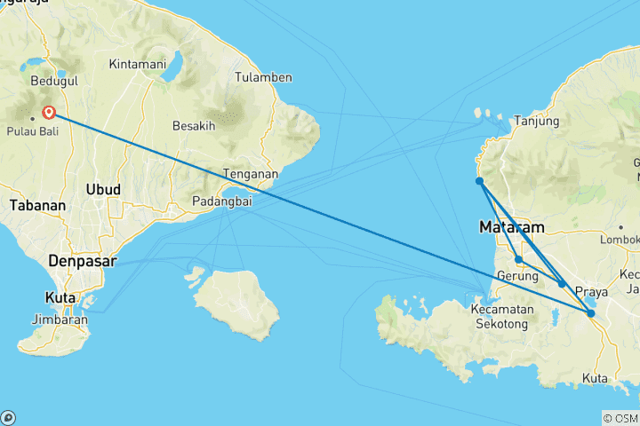 Map of Explore Lombok, Private Tour