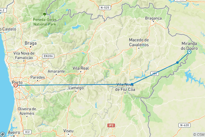 Map of Douro International Natural Park self-guided hike tour