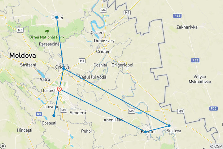 Carte du circuit Moldavie cachée : 5 jours tout compris pour découvrir le patrimoine soviétique et les vins