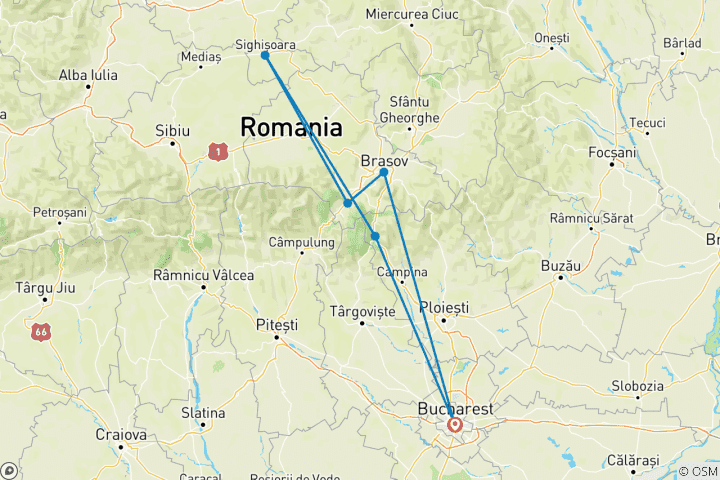 Carte du circuit Découvrez la Transylvanie médiévale et sauvage, rencontrez les ours bruns et le comte Dracula.