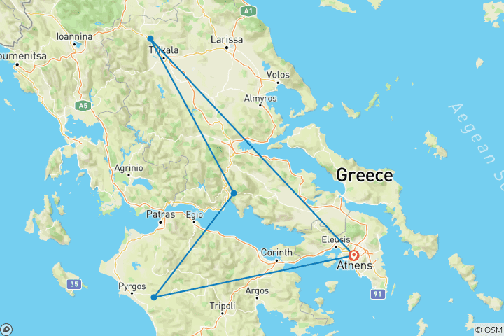 Kaart van Oud Griekenland Avontuur 4D/3N