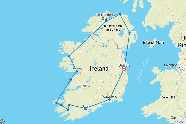 Map of Irish Classic - 13 Days/12 Nights