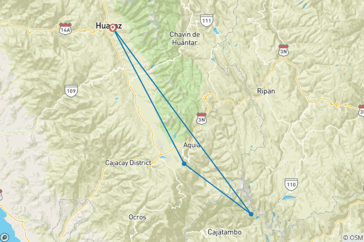 Mapa de Lo mejor de Huayhuash