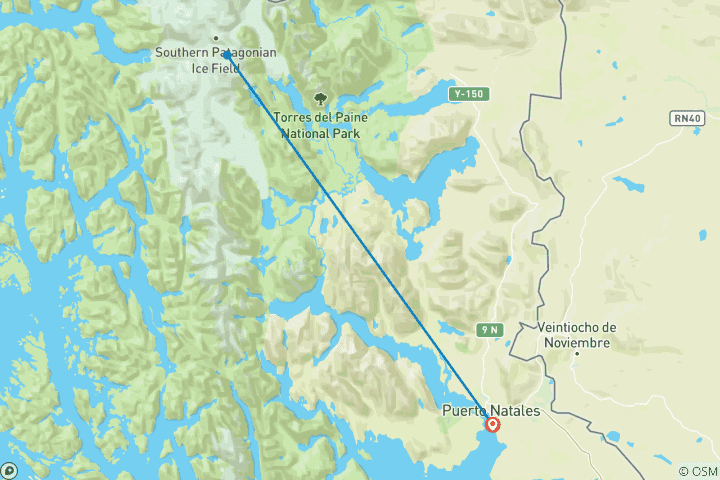 Map of Explore the Miradors of Torres del Paine