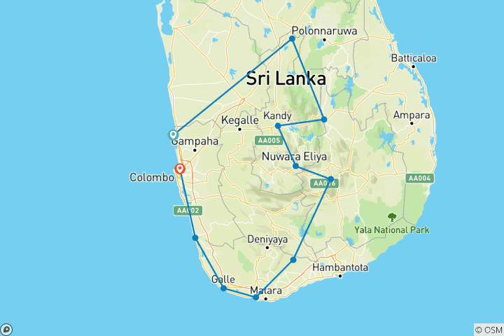 Karte von Sri Lanka enthüllt