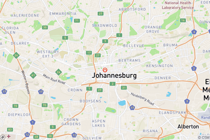 Map of Joburg Bush Voluntour 17D/16N