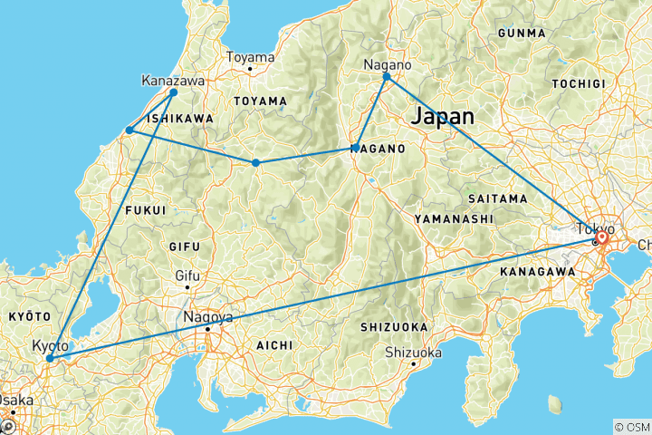 Kaart van Traditioneel en tropisch Japan