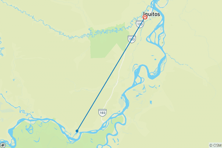 Map of 4-Day Trip to Pacaya Samiria Amazon Lodge