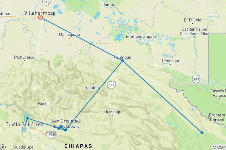 Carte du circuit Explorateur du Chiapas