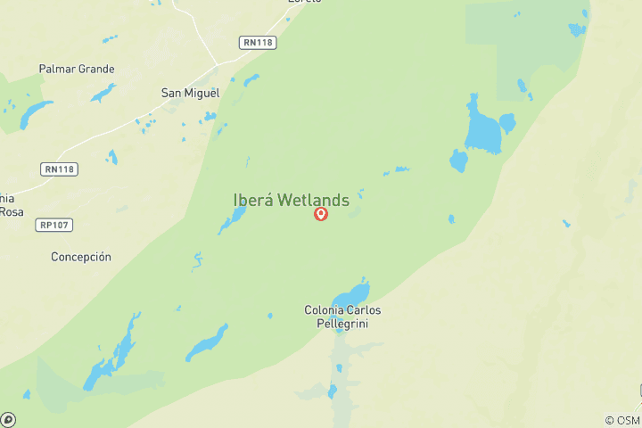 Mapa de Esteros del Ibera - reserva natural del Ibera - circuito de 3 noches