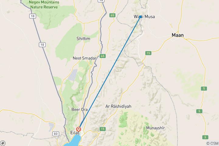 Mapa de *RAU* Excursión de un día a Petra desde la frontera de Eilat (Día completo sin pernoctación ) (ELT-JHT-001)