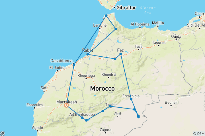 Map of Totally Morocco Tour from Marrakech