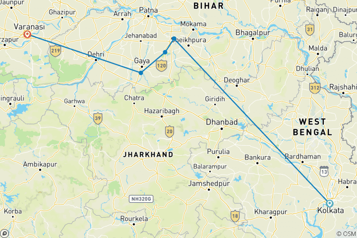 Carte du circuit Pèlerinage hindou-bouddhiste à Jyotirlinga et aux monastères