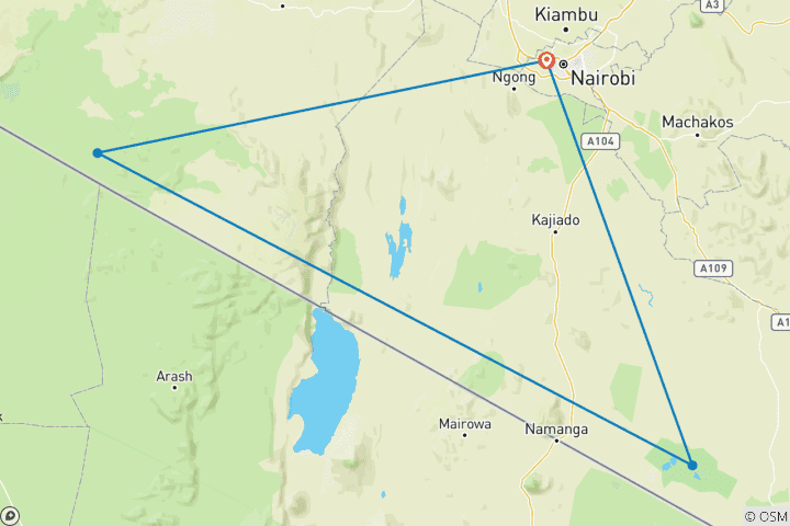 Carte du circuit Les points forts du Kenya - 8 jours